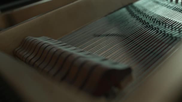 Piano Inspelad Från Insidan Strängar Spelar — Stockvideo