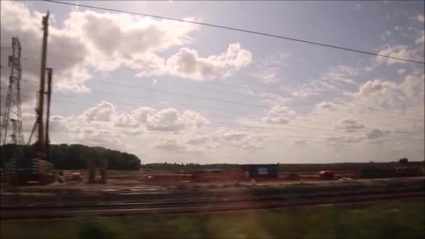 Uma Visão Passageiro Uma Viagem Trem Principal Inglaterra Reino Unido — Vídeo de Stock