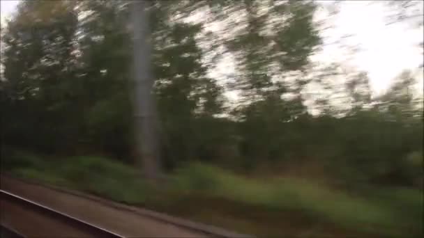 Passagerarvy Över Huvudtågresa England Storbritannien Från Retford Till King Cross — Stockvideo