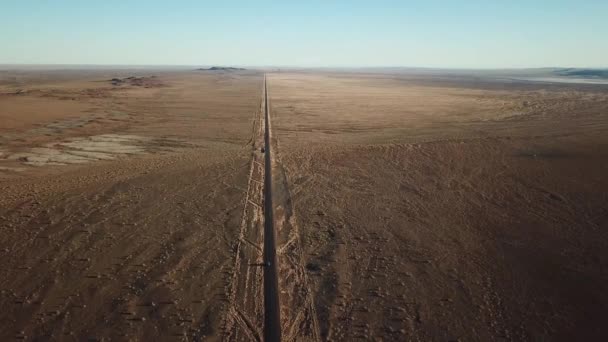 Запись Беспилотника Дороги Пустыне Намибии — стоковое видео