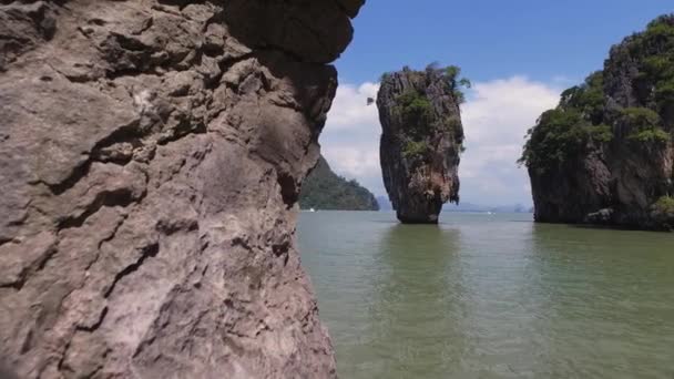 James Bond Insel Thailand Schöne Aussicht Auf James Bond Island — Stockvideo