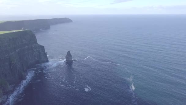Beautiful Panning Shot Iconic Cliffs Moher County Clare Ireland — Stock Video