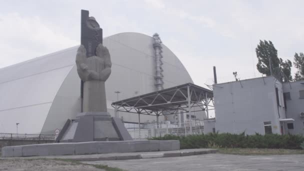 Shot Covered Nuclear Reactor Pripyat Exclusion Zone Chernobyl Powerplant Ukraine — Stock Video