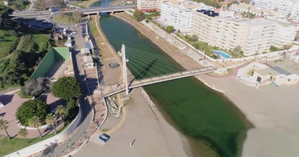 Vue Aérienne Pont Haubans Dans Sud Espagne Fuengirola — Video