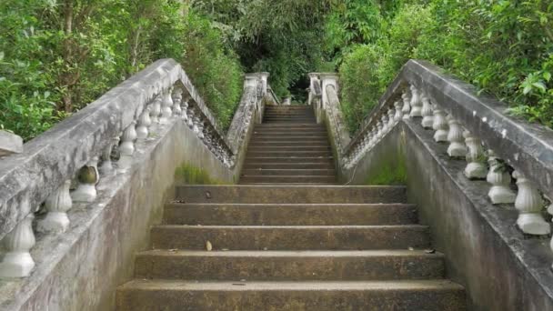 Zerstörte Treppen Thailändischen Wald — Stockvideo