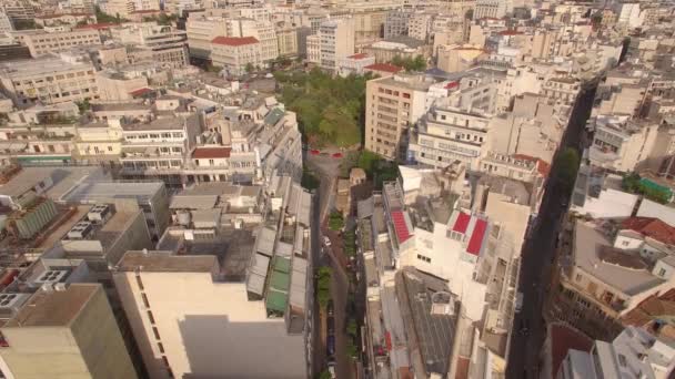 Luchtfoto Drone Shots Van Het Centrum Van Stad Athene Hoofdstad — Stockvideo