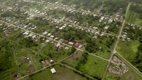 Vzdálená Příměstská Oblast Venkovské Krajině Jávy Letecký Pohled — Stock video