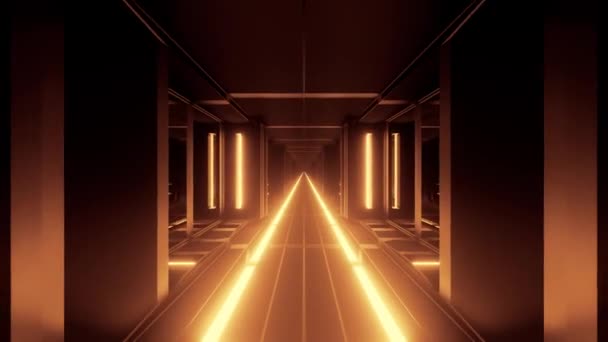 Golden Sci Fantasía Túnel Dimensional Camino Zona Warp — Vídeo de stock