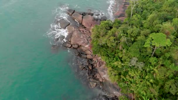Rozbijające Się Fale Brazylijskiej Rajskiej Plaży — Wideo stockowe