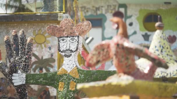 Jose Fuster Tipik Küba Mozaik Sanatı Sanat Deco Inanılmaz Geleneksel — Stok video