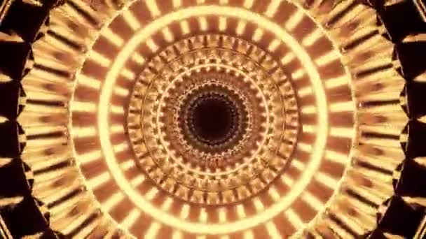 Soyut Neon Spiral Tünelinden Geç Parlayan Solucan Deliği Hareket Arkaplanı — Stok video