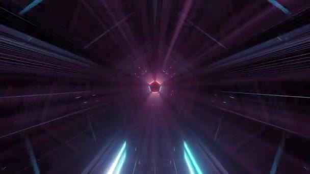 Volo Senza Fine Attraverso Tunnel Del Pentagono — Video Stock