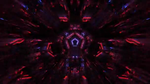 Внутренний Коридор Научной Фантастики Современный Спектр Света Рендеринг Плавной Анимации — стоковое видео