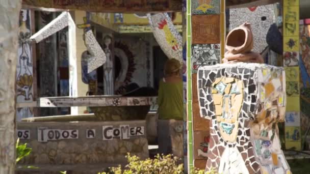 День Знятий Типовим Кубинським Мозаїчним Мистецтвом Хосе Фустера Арт Деко — стокове відео