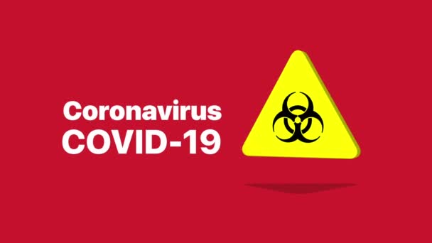 Covid Coronavirus Biohazard Sign Rotating — Stock Video