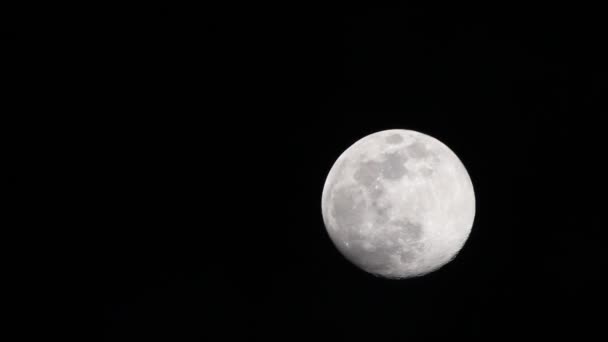 Nuages Très Faibles Passant Devant Pleine Lune Grands Détails Vus — Video