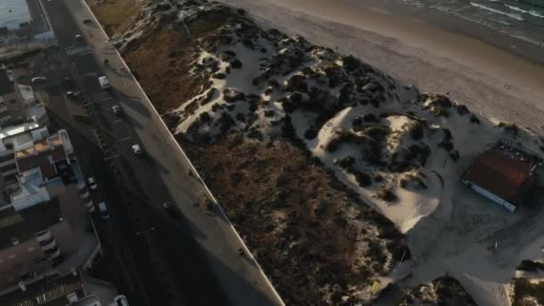 Vedere Aeriană Uimitoare Intrarea Istmului Peninsular Lui Peniche Prin Drumul — Videoclip de stoc