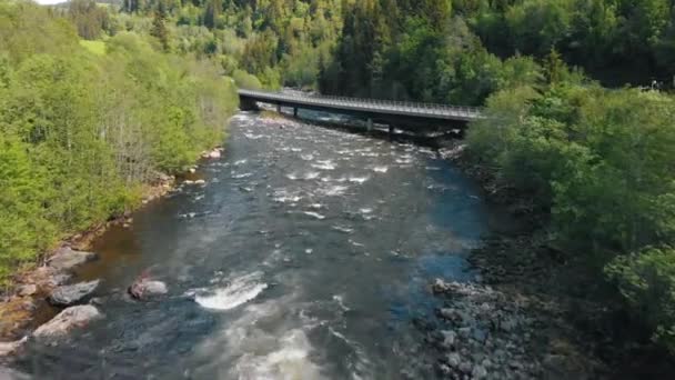 Stary Mistyczny Most Piękna Sceneria Drona — Wideo stockowe