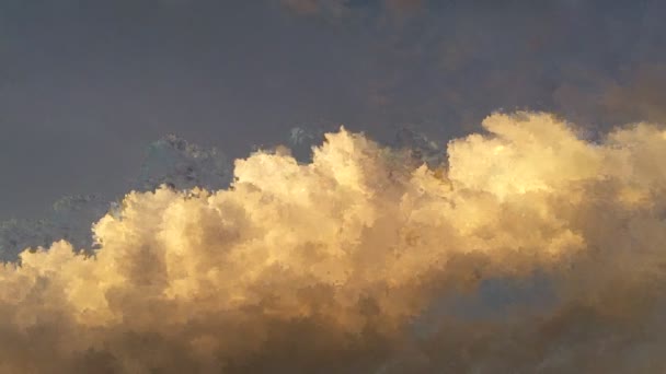 Elevando Cumulus Nuvens Palco Iluminado Pelo Pôr Sol Crescendo Formando — Vídeo de Stock