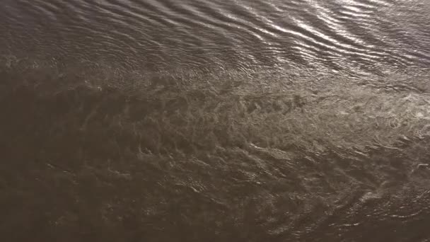 Barge Wake Auf Hudson River Wellen Auf Der Schlammigen Wasseroberfläche — Stockvideo