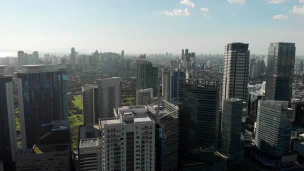 Vista Aerea Bgc Makati Orizzonte Del Paesaggio Urbano Alto Punto — Video Stock