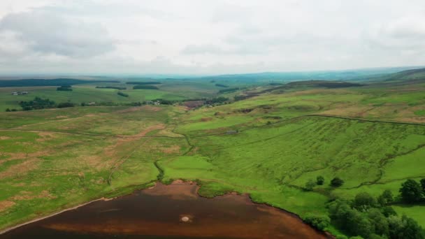 Vue Aérienne Terres Agricoles Rurales Dans District Lac English Lac — Video