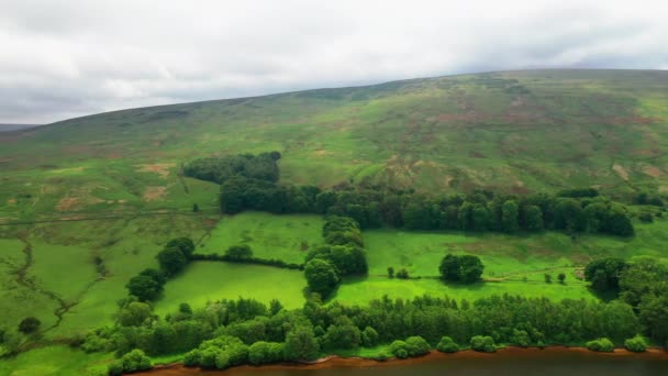 Foto Aerea Una Montagna Verde Nel Lake District Inglese Che — Video Stock