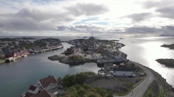 Vacker Fiskeby Som Heter Henningsvaer Lofoten Norge — Stockvideo