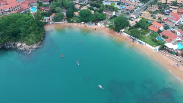 Вид Беспилотных Летательных Аппаратов Водной Лагуне Бразилии Пляж Рио Жанейро — стоковое видео