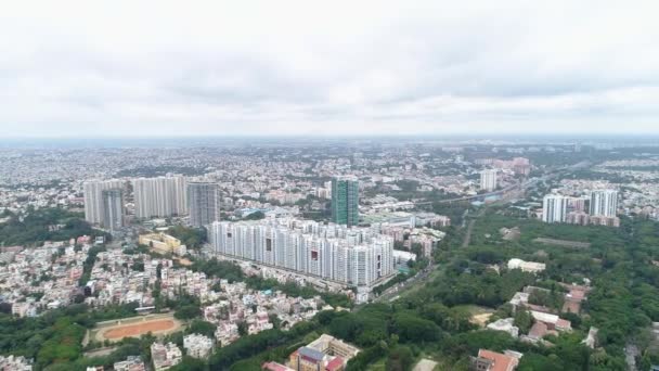 Anflug Aus Der Luft Auf Wohnkomplex Der Stadt Bangalore Indien — Stockvideo