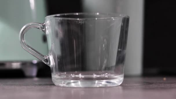 Saco Chá Ser Deixado Numa Caneca Vidro Ainda Tiro — Vídeo de Stock