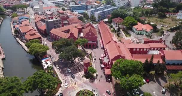 Drone Footage Melaka Downtown — Vídeo de stock