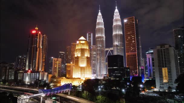 Time Lapse Saloma Link Bridge View Klcc Kuala Lumpur — Stok Video