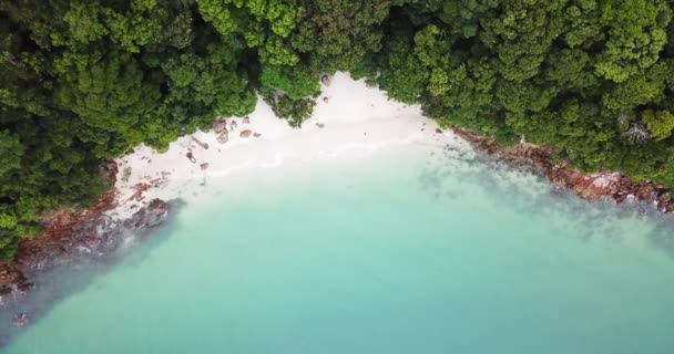 Pie Drono Playa Secreta Langkawi Isla Malasia Vista Los Ojos — Vídeo de stock