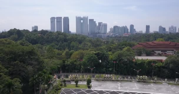 Drone Footage Tugu Negara Downtown View Kuala Lumpur Malaysia — Stok Video