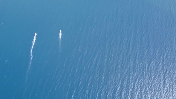 Fotaje Drono Barcos Cruzando Océano Indonesia — Vídeo de stock