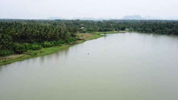 Drone Footage Water Takes Bath Wirawila Lake Sri Lanka — Vídeo de Stock