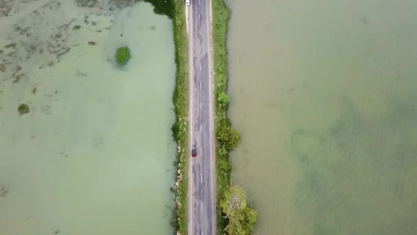 Drone Footage Hambantota Road Lake Sri Lanka — Video