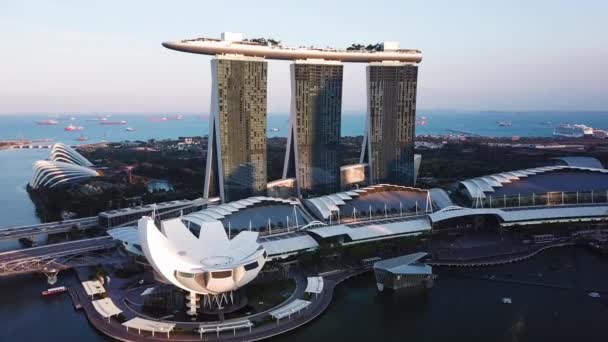 Drone Footage Marina Bay Sands Singapur — Stockvideo