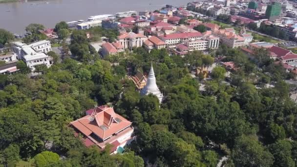 Dron Footage Wat Phnom Cambodya — Stok video