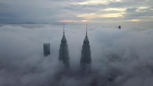 Drone Footage Sunrise Kuala Lumpur マレーシア — ストック動画