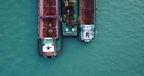 Drone Footage Melaka Ships Malaysia — Stockvideo