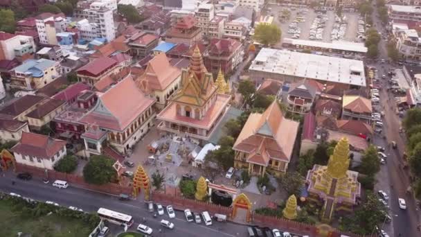 Dron Footage Royal Palace Pnom Penh Cambodya — Stok video