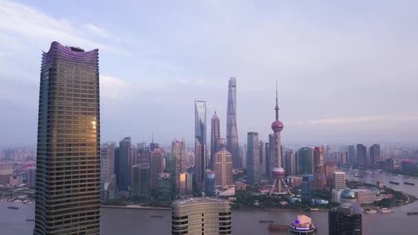 Sunset Aan Bund Shanghai China — Stockvideo