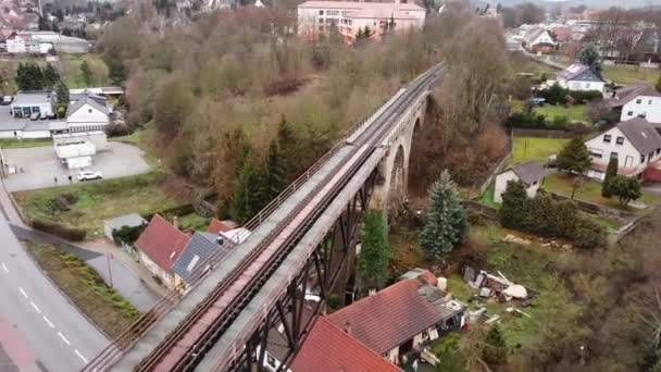 Alte Eisenbahnbrücke Aus Mansfeld Harz Deutschland — Stockvideo