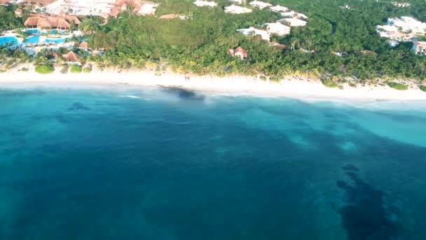 Agua Del Océano Azul Profundo Playa Costera México Durante Día — Vídeos de Stock