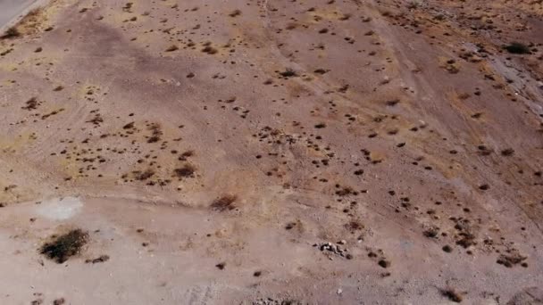 Drone Aéreo Disparado Sobre Terra Deserto — Vídeo de Stock