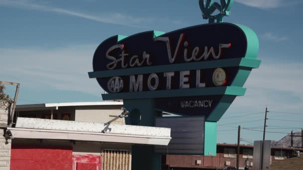 Motel Sinal Para Entrada Local Las Vegas — Vídeo de Stock