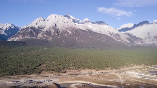 Vista Jade Dragon Snow Mountain Range Vicino Lijiang Cina — Video Stock