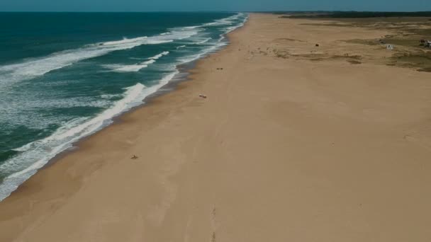 Coastal Landscape Ocean Beach Racho Uruguay Empty Beach Rocha Uruguay — Stock Video